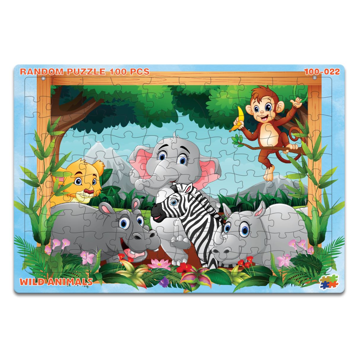 Bảng xếp hình 100 mảnh Random - Wild animal