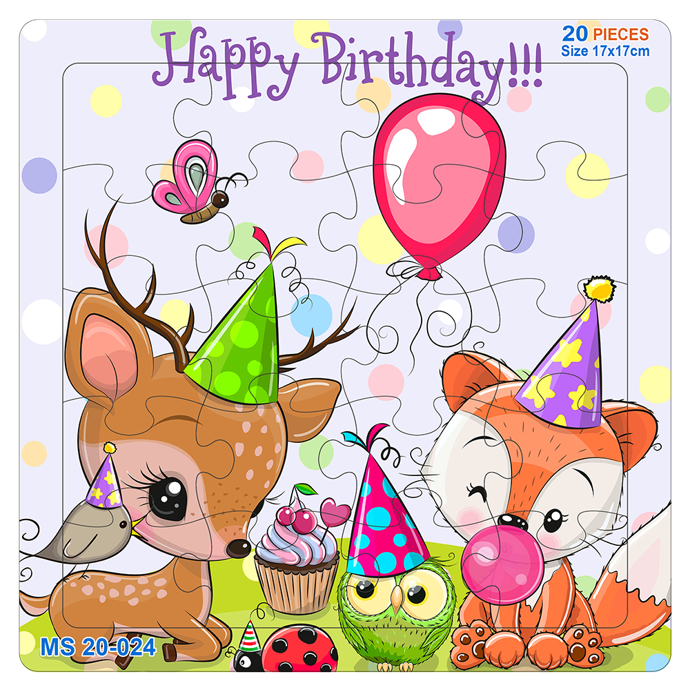 Đồ chơi xếp hình 20 mảnh Happy Brithday(17x17cm)