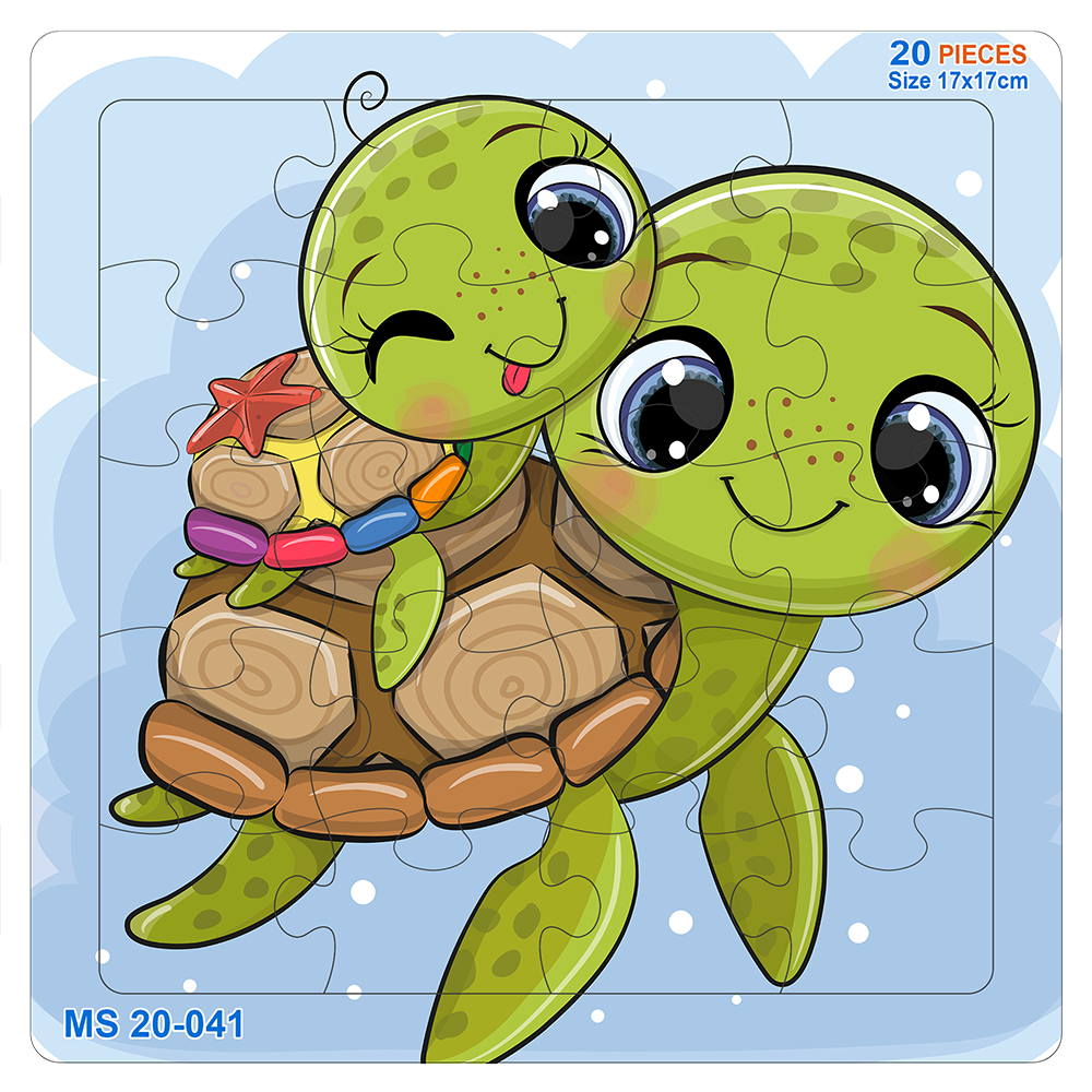 Đồ chơi xếp hình 20 mảnh Mẹ con nhà rùa(17x17cm)