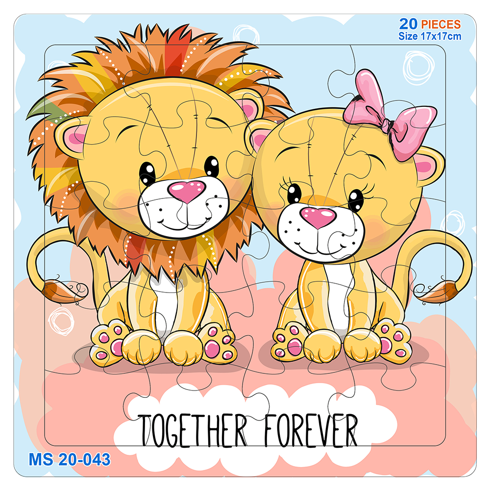 Đồ chơi xếp hình 20 mảnh Đôi bạn sư tử (17x17cm)