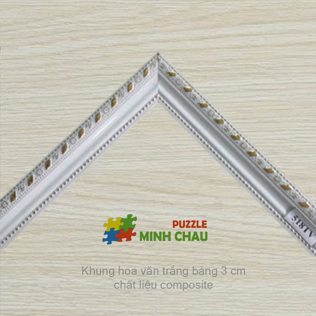 Khung trắng hoa vân (3cm)